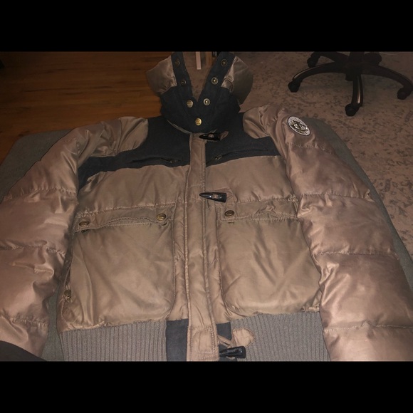 Just cavalli wool down parka multi color Women’s jacket size 42/M /size 6-8 - Picture 6 of 7